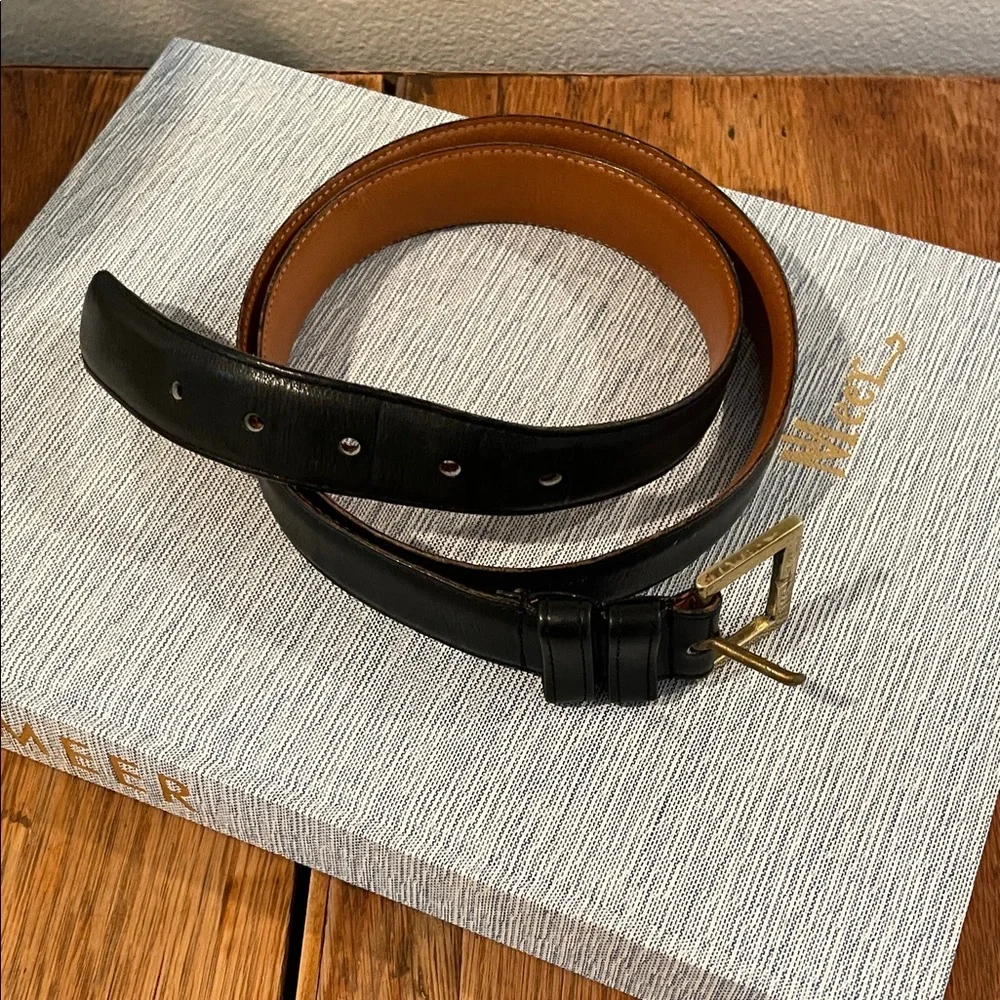 Vintage Coach Glove Tanned Cowhide Belt Solid Brass -- Size 40